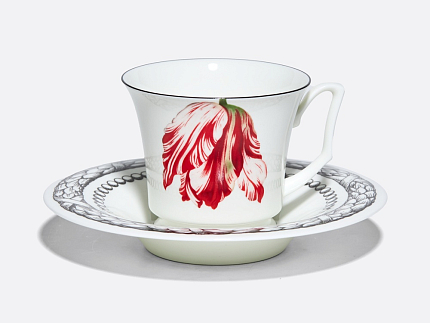 Подарочный набор чашка с блюдцем, форма Юлия рисунок Сысоев. Волшебный сад III арт. 81.30914.00.1