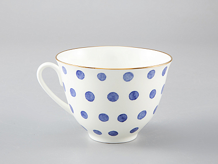 Чашка с блюдцем чайная форма Весенняя рисунок Polka dot арт. 81.28727.00.1