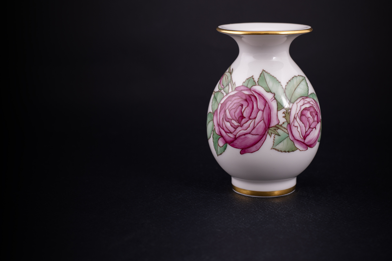 Ваза Улитка и розовый куст, на форме Березка № 6, арт 60.09237.00.1, 