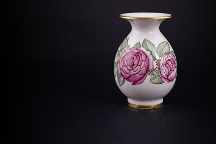 Ваза Улитка и розовый куст, на форме Березка № 6, арт 60.09237.00.1