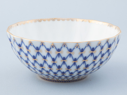 Салатник 500 мл, форма Тюльпан, рисунок Кобальтовая сетка, арт 80.44497.00.1, 