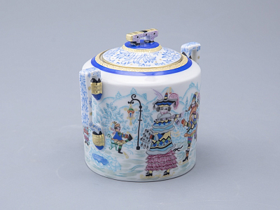 Сахарница, форма Гербовая, рисунок Зимние забавы арт. 80.07796.00.1