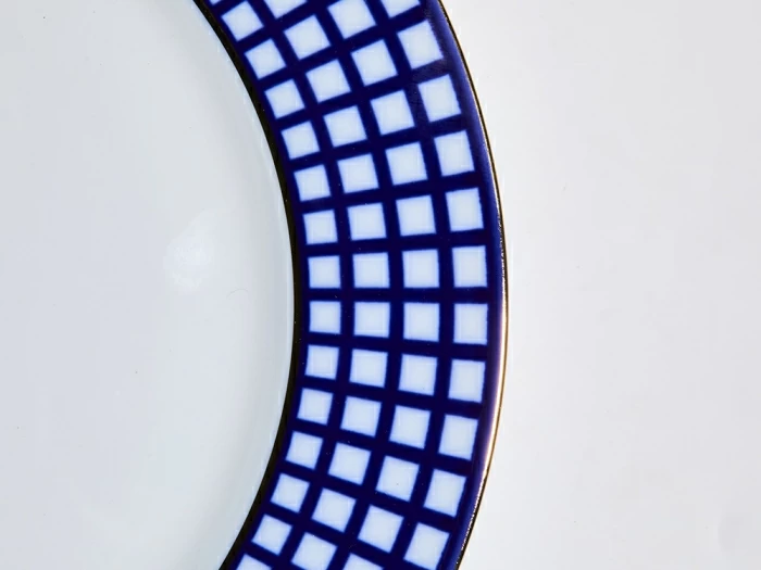 Сервиз столовый на 6 персон 21 предмет, форма Европейская, рисунок Кобальтовая клетка, арт. 81.11329.00.1, 