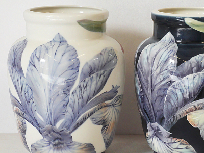 Ваза форма Китайская малого размера рисунок Ирисы Лилия светлый, арт.80.47139.00.1