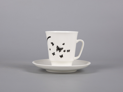 Чашка с блюдцем кофейная 165 мл., форма Майская, рисунок Мотыльки арт. 81.30661.00.1, 