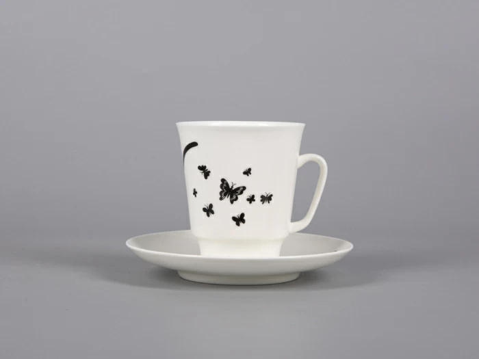Чашка с блюдцем кофейная 165 мл., форма Майская, рисунок Мотыльки арт. 81.30661.00.1, 
