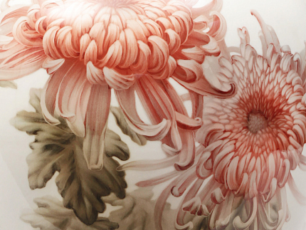 Ваза форма Круглая рисунок Хризантемы арт. 80.89425.00.1