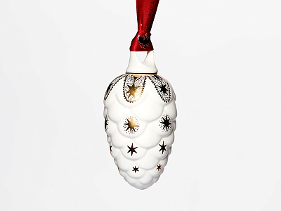 Елочная игрушка в подарочной упаковке форма Шишка рисунок Рождество, арт 81.33933.00.1