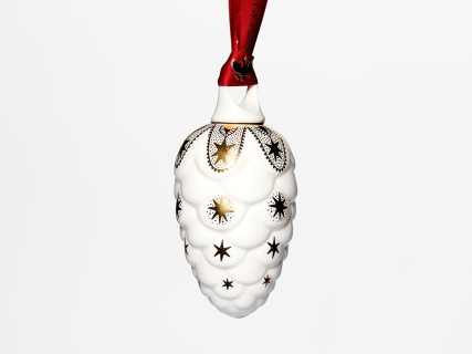 Елочная игрушка в подарочной упаковке форма Шишка рисунок Рождество, арт 81.33933.00.1, 