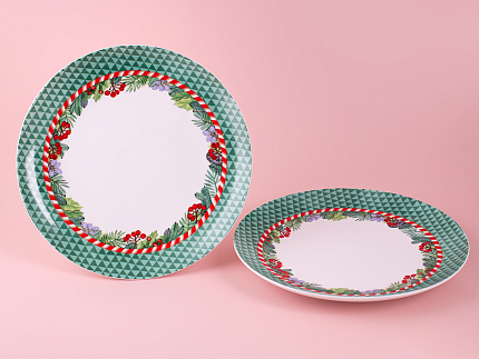 Набор тарелок 270 мм, 2 шт, форма Восточная, рисунок Зимняя история, арт. 81.11376.00.1