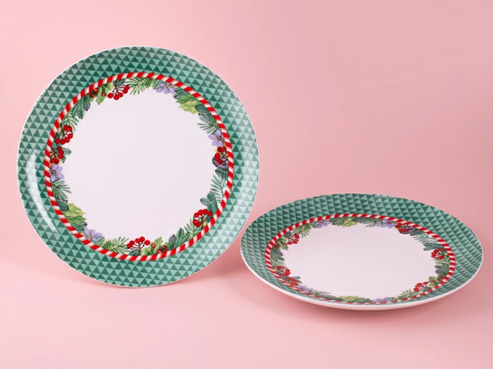 Набор тарелок 270 мм, 2 шт, форма Восточная, рисунок Зимняя история, арт. 81.11376.00.1, 