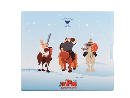 Подарочный набор декоративный 200 мм форма Эллипс рисунок Три богатыря Зима арт. 81.25186.00.1