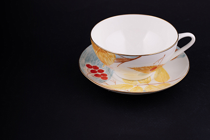 Чашка с блюдцем Золотое утро, на форме Купольная арт 61.21041.00.1