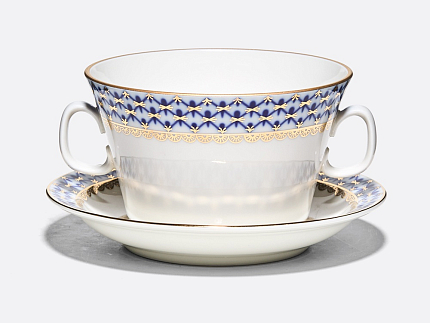 Чашка с блюдцем для бульона Молодежная Кобальтовая сетка арт. 81.13919.00.1
