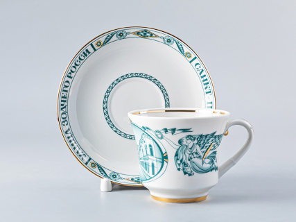 Чашка с блюдцем чайная 220 мл форма Банкетная рисунок Улица зодчего Росси арт. 81.14850.00.1, 