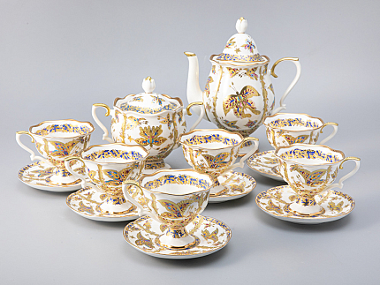 Сервиз кофейный форма Наташа рисунок Фантастические бабочки, 6 персон 14 предметов, арт. 81.21238.00.1