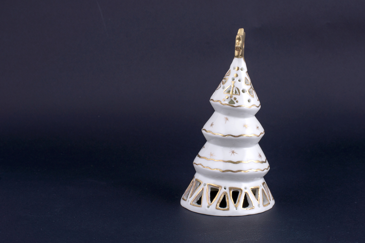 Подсвечник Елочка-пирамида, рисунок Золотой, арт 60.15274.00.1, 