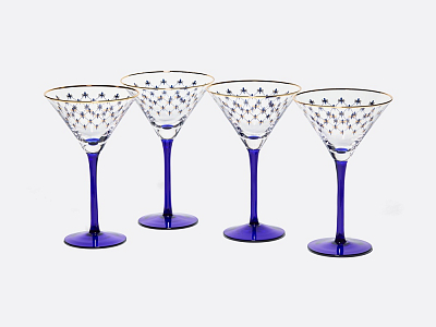 Набор (4 бокала для мартини) 150 мл Кобальтовая сетка арт. 14.11002.07
