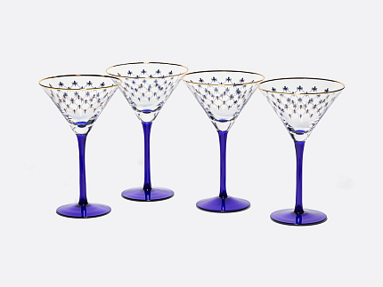Набор (4 бокала для мартини) 150 мл Кобальтовая сетка арт. 14.11002.07