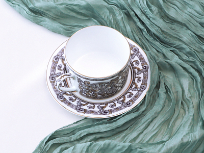 Чашка с блюдцем 300 мл в подарочной упаковке форма Идиллия рисунок Барокко, арт. 81.34917.00.1