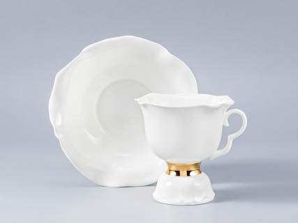 Сервиз чайный Белый цветок Золотая лента, 6 персон 14 предметов, арт. 81.18187.00.1, 