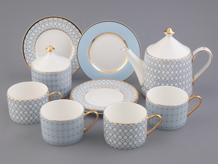 Сервиз чайный форма Идиллия рисунок Азур, 4 персоны 10 предметов, арт. 81.27757.00.1, 