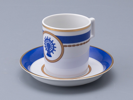 Чашка с блюдцем чайная 220 мл форма Гербовая рисунок Кают-компания № 5 арт. 81.24034.00.1
