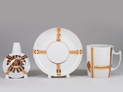 Бокал с блюдцем и с крышкой форма Снежное утро рисунок Подарок арт. 81.19995.00.1