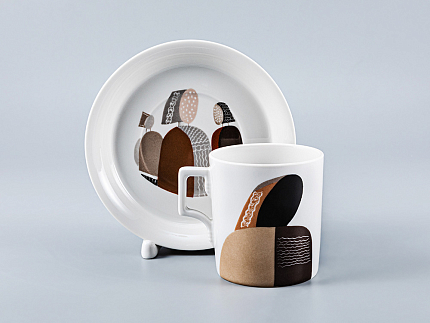 Сервиз чайный форма Гербовая рисунок Бабы, 2 персоны 7 предметов, арт. 81.15102.00.1