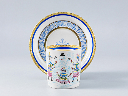 Сервиз чайный форма Гербовая рисунок Зимние забавы, 4 персон 11 предметов, арт. 81.14057.01.1