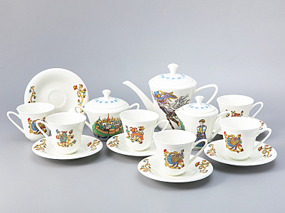 Сервиз чайный форма Сад рисунок Русские сказки, 6 персон 15 предметов, арт. 81.28417.00.1