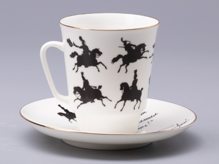 Чашка с блюдцем 165 мл форма Майская рисунок Русские писатели Толстой, арт. 81.31159.00.1, 