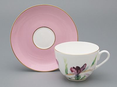 Чашка с блюдцем L’Art des Fleurs в подарочной упаковке, форма Весенняя 2, рисунок Роузи, арт 81.33402.00.1