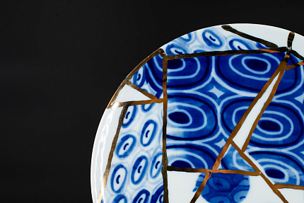 Тарелка декоративная 275 мм, рисунок Фокус, на форме Эллипс, арт 60.13332.00.1