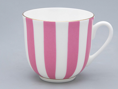 Чашка с блюдцем кофейная 180 мл.,  форма Ландыш 2,  рисунок Да и нет (светло-розовый с отводкой) арт. 81.23096.00.1