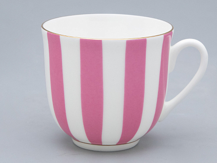 Чашка с блюдцем кофейная 180 мл.,  форма Ландыш 2,  рисунок Да и нет (светло-розовый с отводкой) арт. 81.23096.00.1