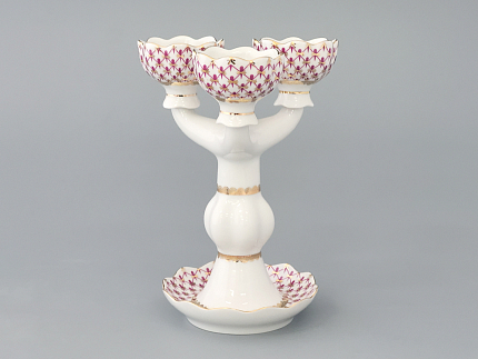 Подсвечник Трехрожковый Тюльпан Сетка-Блюз арт. 80.50232.00.1