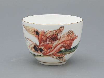 Чашка с блюдцем L’Art des Fleurs в подарочной упаковке, форма Весенняя 2, рисунок Тигровый ирис, арт 81.33404.00.1