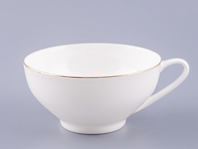 Чашка с блюдцем чайная 300 мл форма Купольная рисунок Золотая лента арт. 81.16430.00.1