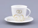 Чашка с блюдцем чайная форма Оливия рисунок Колечки, арт. 81.31427.00.1, 
