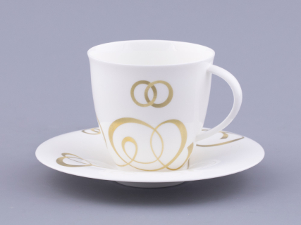 Чашка с блюдцем чайная форма Оливия рисунок Колечки, арт. 81.31427.00.1, 