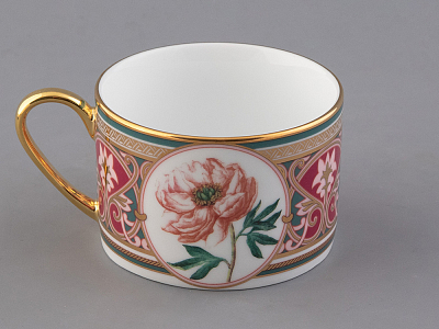 Чашка с блюдцем 250 мл в подарочной упаковке форма Соло, рисунок Дивный Пион, арт. 81.32658.00.1