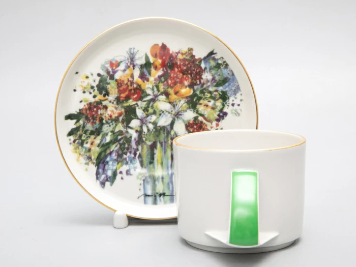 Чашка с блюдцем чайная форма Баланс рисунок Весенний букет/Spring Bouquet, арт. 81.29923.00.1, 