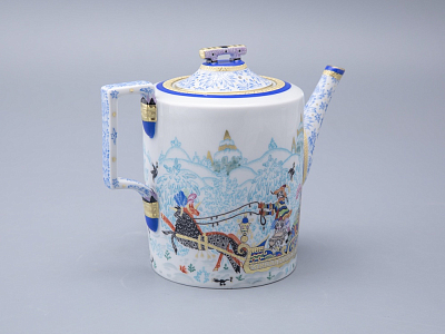 Чайник заварочный, форма Гербовая, рисунок Зимние забавы арт. 80.07795.00.1