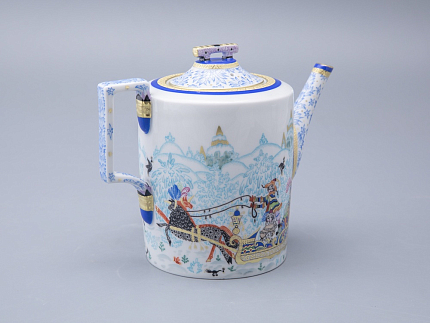 Чайник заварочный, форма Гербовая, рисунок Зимние забавы арт. 80.07795.00.1