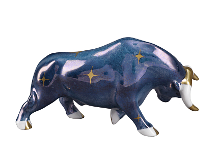 Скульптура Коррида бык Синий со звездами, арт. 82.36584.00.1
