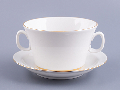 Чашка с блюдцем для бульона Молодежная Золотая лента арт. 81.10974.00.1