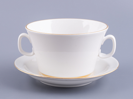 Чашка с блюдцем для бульона Молодежная Золотая лента арт. 81.10974.00.1