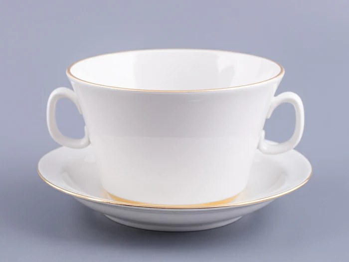 Чашка с блюдцем для бульона Молодежная Золотая лента арт. 81.10974.00.1, 