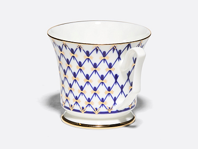 Чашка с блюдцем кофейная 145 мл форма Юлия рисунок Кобальтовая сетка арт. 81.20119.00.1